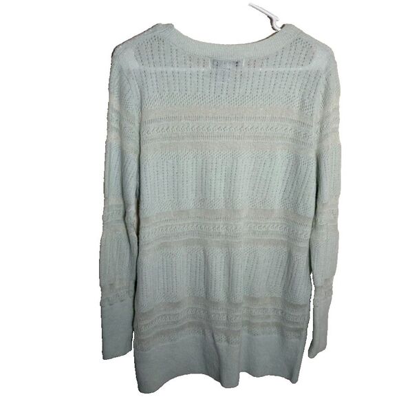 New York Laundry Sweater Women's XL Green Wool Blend Sheer Eyelet Pullover NWT - Picture 2 of 8